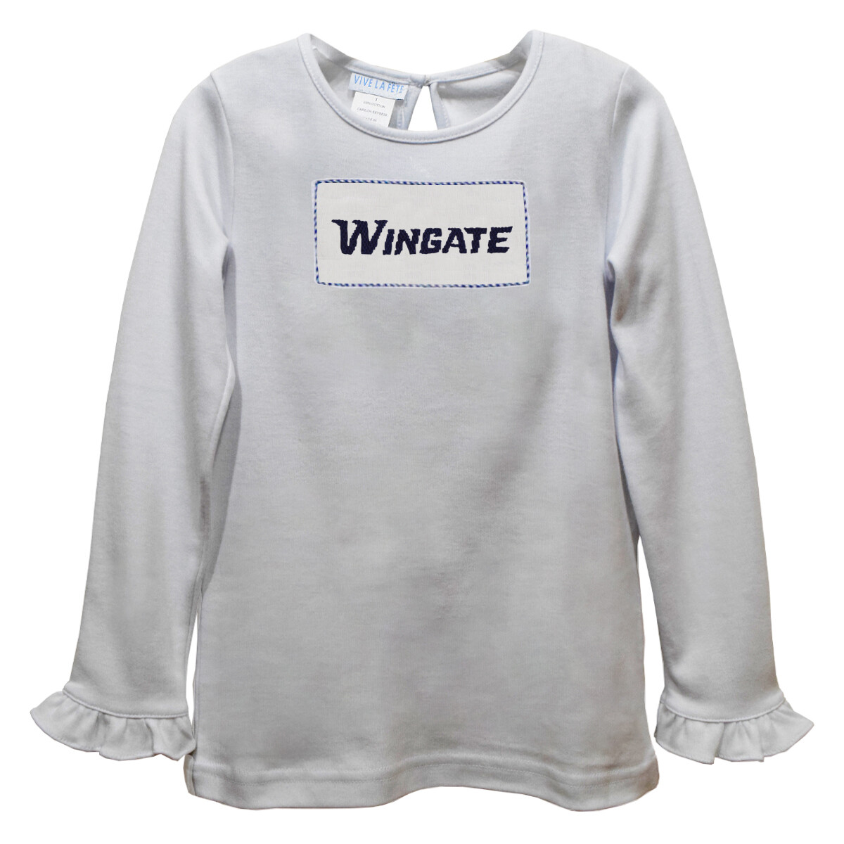 Toddler White Smocked Dog Head W Knit Ruffle Long Sleeve T Shirt, Size: 2T