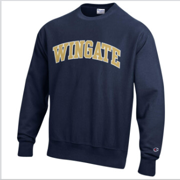 Navy Reverse Weave Wingate Embroidered Crewneck Sweatshirt