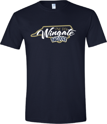 Navy One Dog Wingate Bulldogs State Short Sleeve T Shirt