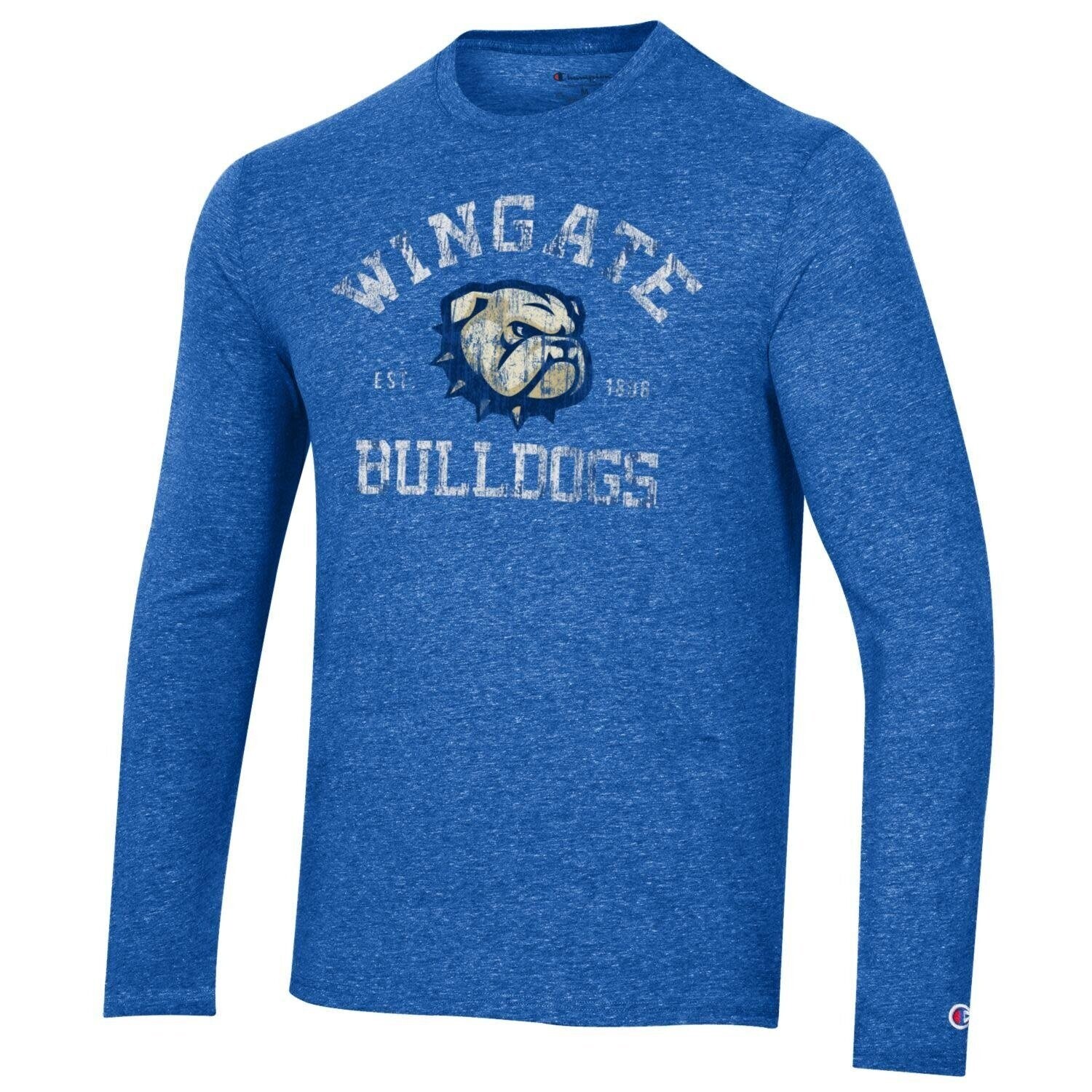 Royal Wingate Dog Head Bulldogs Triumph Triblend Long Sleeve T Shirt