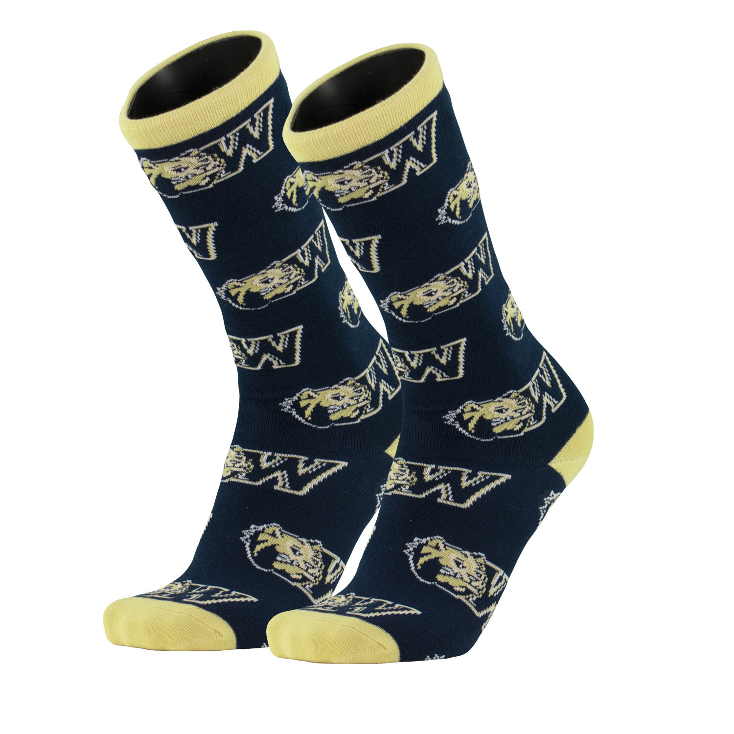 All Over Mid Calf Navy Vegas Gold Toe Dog Head W Socks