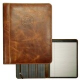 Tan Westbridge Leather Embossed Seal Portfolio