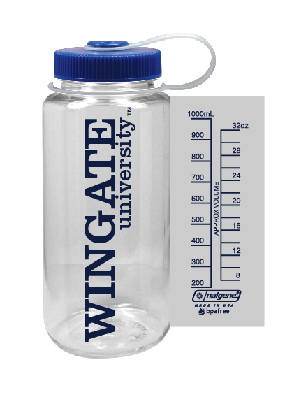 32oz Clear Wingate University Nalgene Tritan Widemouth Plastic Bottle
