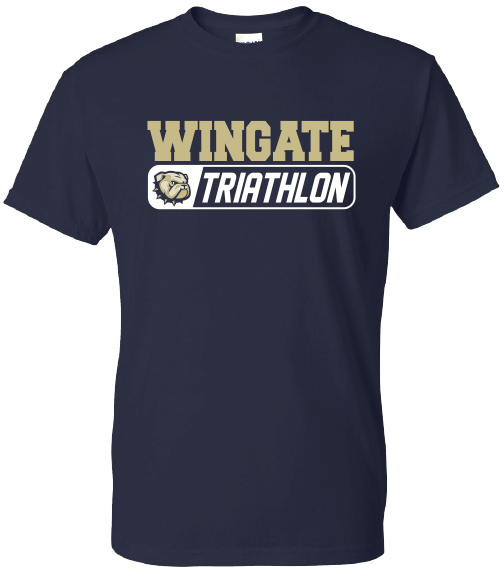 Navy Wingate Dog Head Triathlon Short Sleeve T Shirt