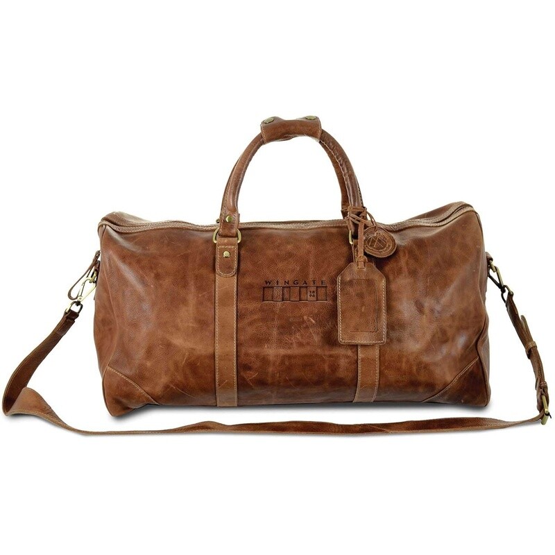 DROP SHIP ONLY Large Leather Duffel Wingate Flag (ONLINE ONLY)