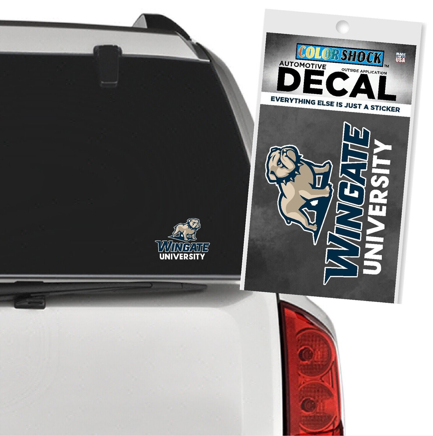 5&quot; x 3&quot; Full Dog Over Wingate University Decal