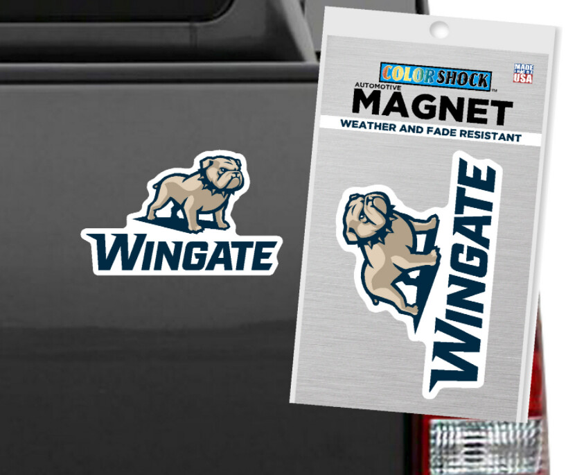 5&quot; x 3&quot; Full Dog Over Wingate University Magnet