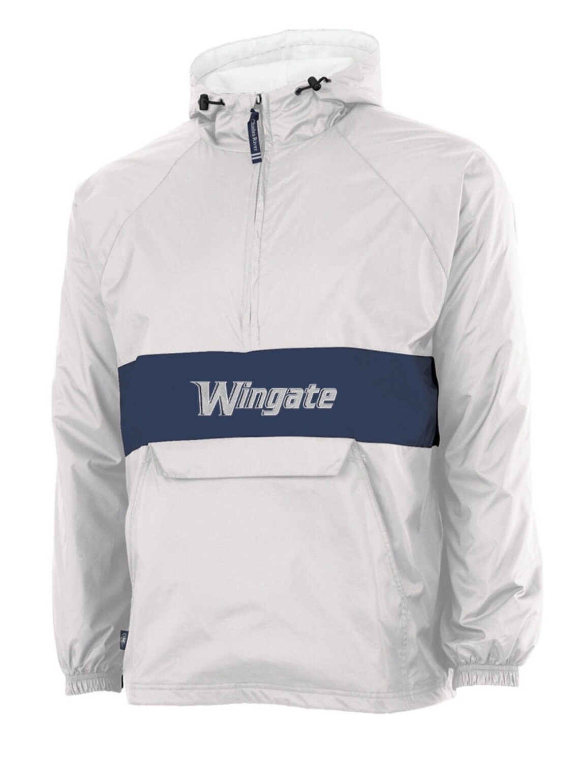 White Navy Classic Lined Pullover Jacket