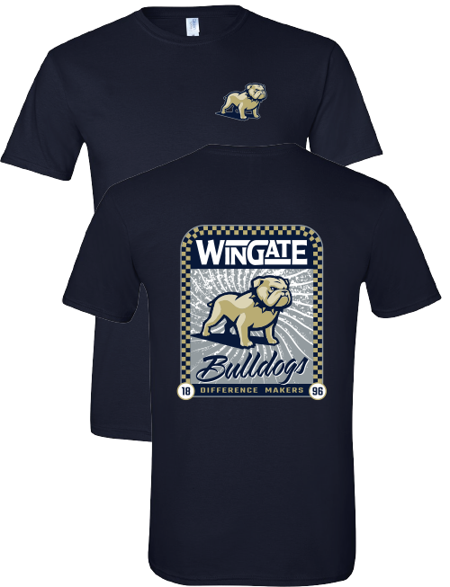 Navy Wingate Full Dog Bulldogs Difference Makers 1896 Short Sleeve T Shirt