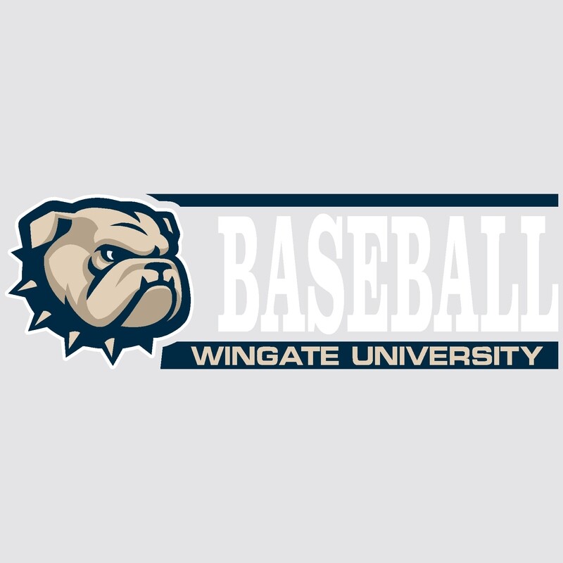 2" x 6" Dog Head Baseball Over Wingate University Sticker Decal