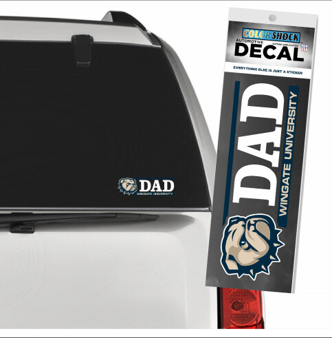 2&quot; x 6&quot; Dog Head Dad Over Wingate University Decal