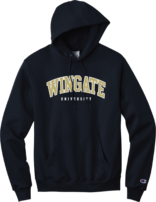 Navy Powerblend Wingate University Tackle Twill Hoodie Sweatshirt