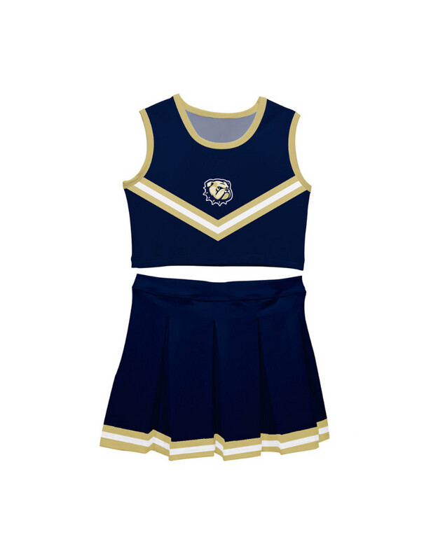 Youth Dog Head Wingate Cheerleader Top and Skirt Set