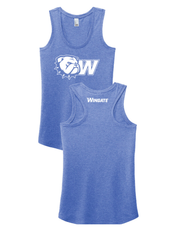 Royal Frost Blue  Dog Head W Wingate Back Perfect Tri Racerback Tank