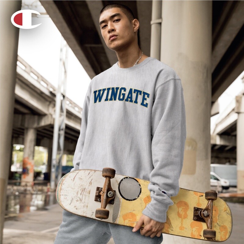 Champion Wingate Grey Embroidered Reverse Weave Crewneck