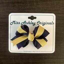 Infant Navy with Vegas Gold Middle Ribbon Bow With Knot