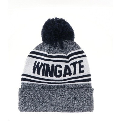 Navy Wingate Bulldogs Tailgate Marled Knit In Cuff Pom Beanie Hat