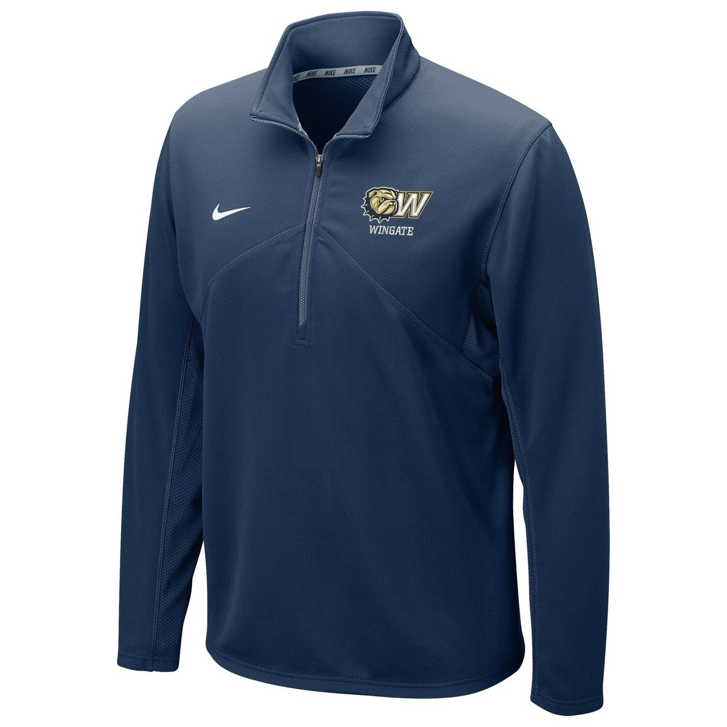 Navy Dog Head W Wingate  Embroidered Drifit Training 1/4 Zip Jacket