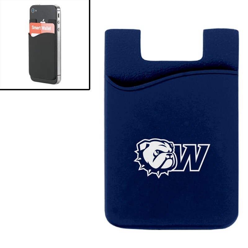 Navy Dog Head W Cell Phone Silicone Pocket Wallet