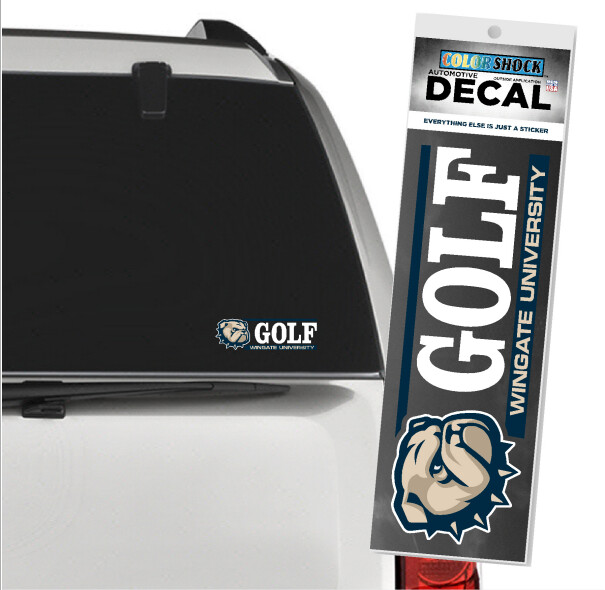 2&quot; x 6&quot; Dog Head  Golf Over Wingate University Decal