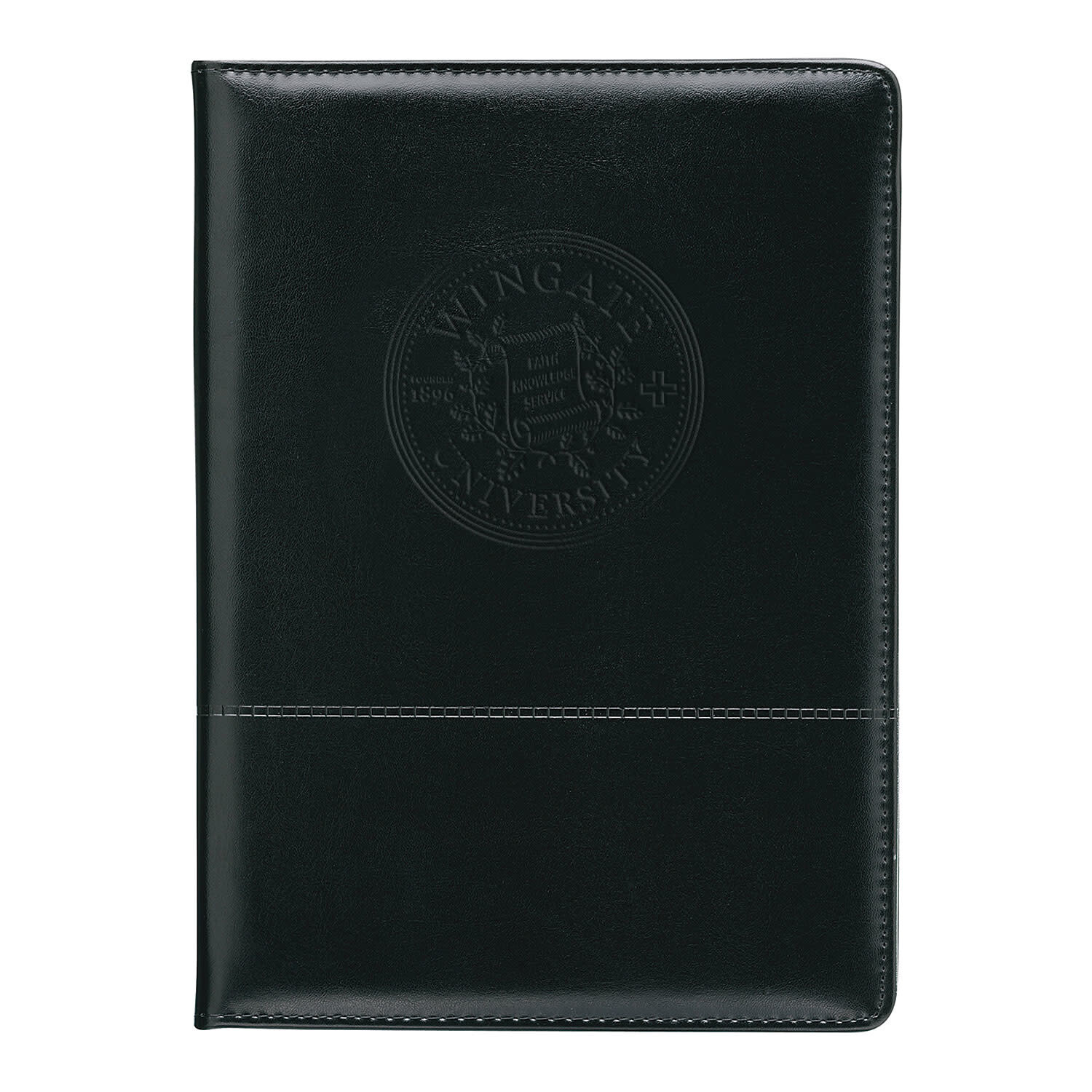 8.5&quot; x 11&quot; Black Leather Embossed Wingate Seal Portfolio