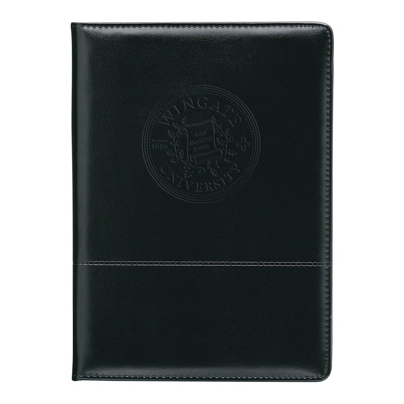 8.5&quot; x 11&quot; Black Leather Embossed Wingate Seal Portfolio