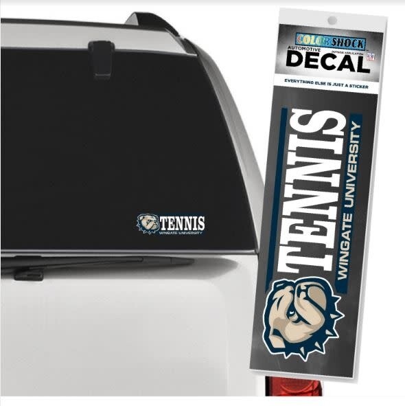 2&quot; x 6&quot; Dog Head Tennis Over Wingate University Decal