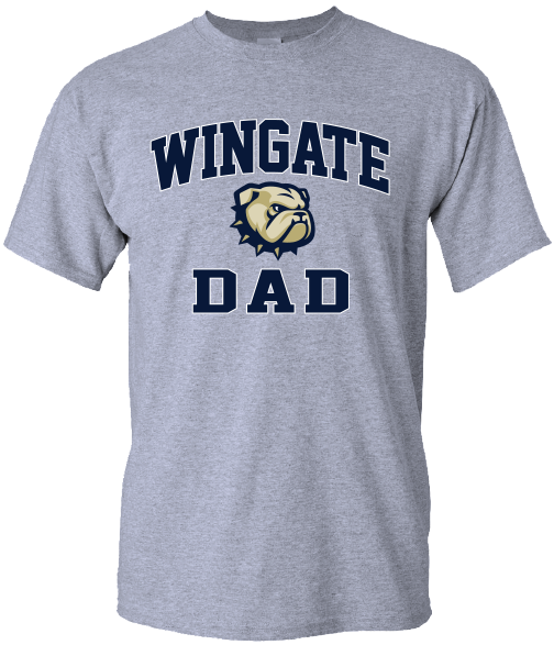 Wingate Dog Head Dad Grey  Short Sleeve T Shirt