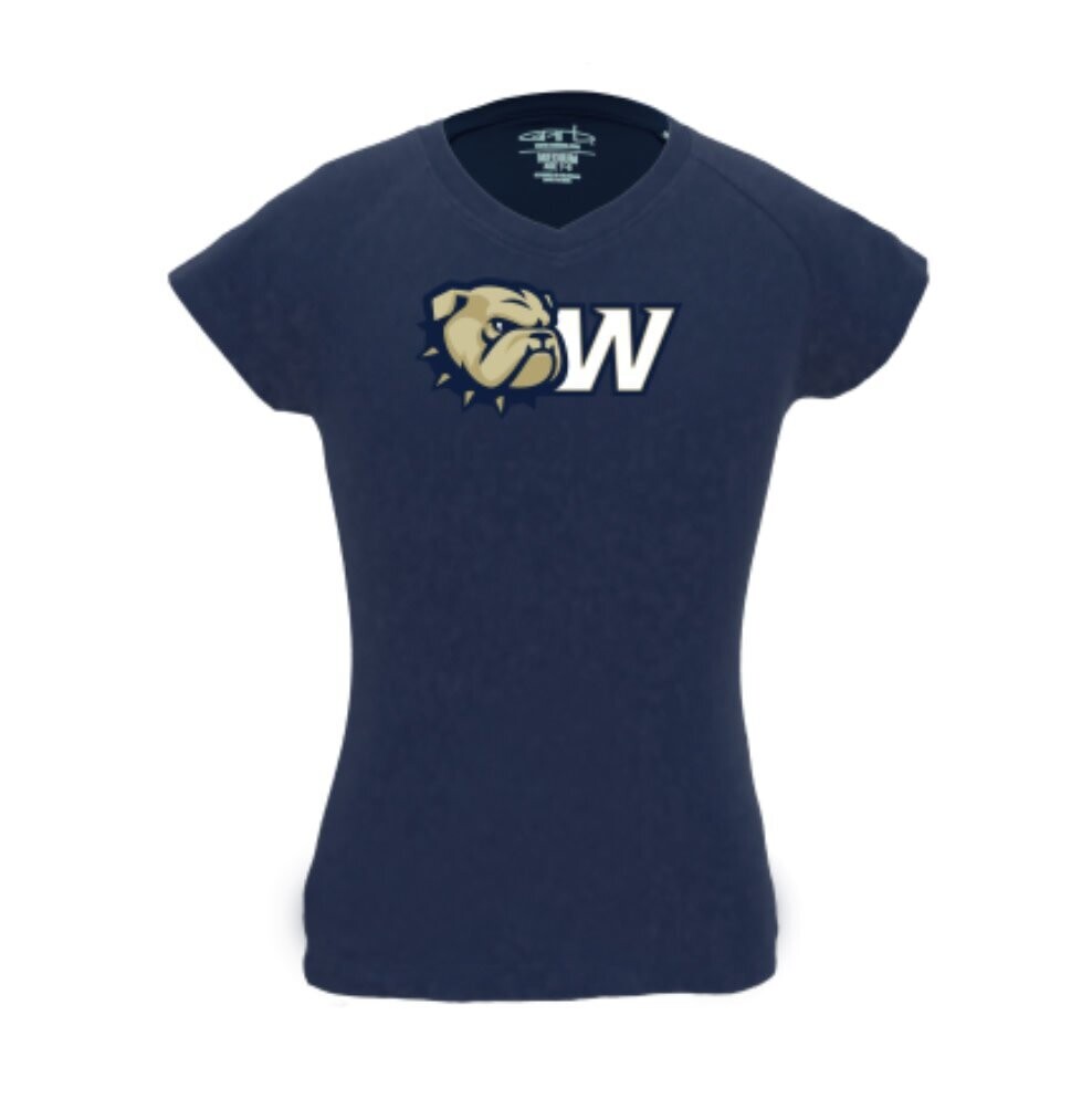 Toddler Navy Dog Head W Vickie VNeck Short Sleeve T Shirt