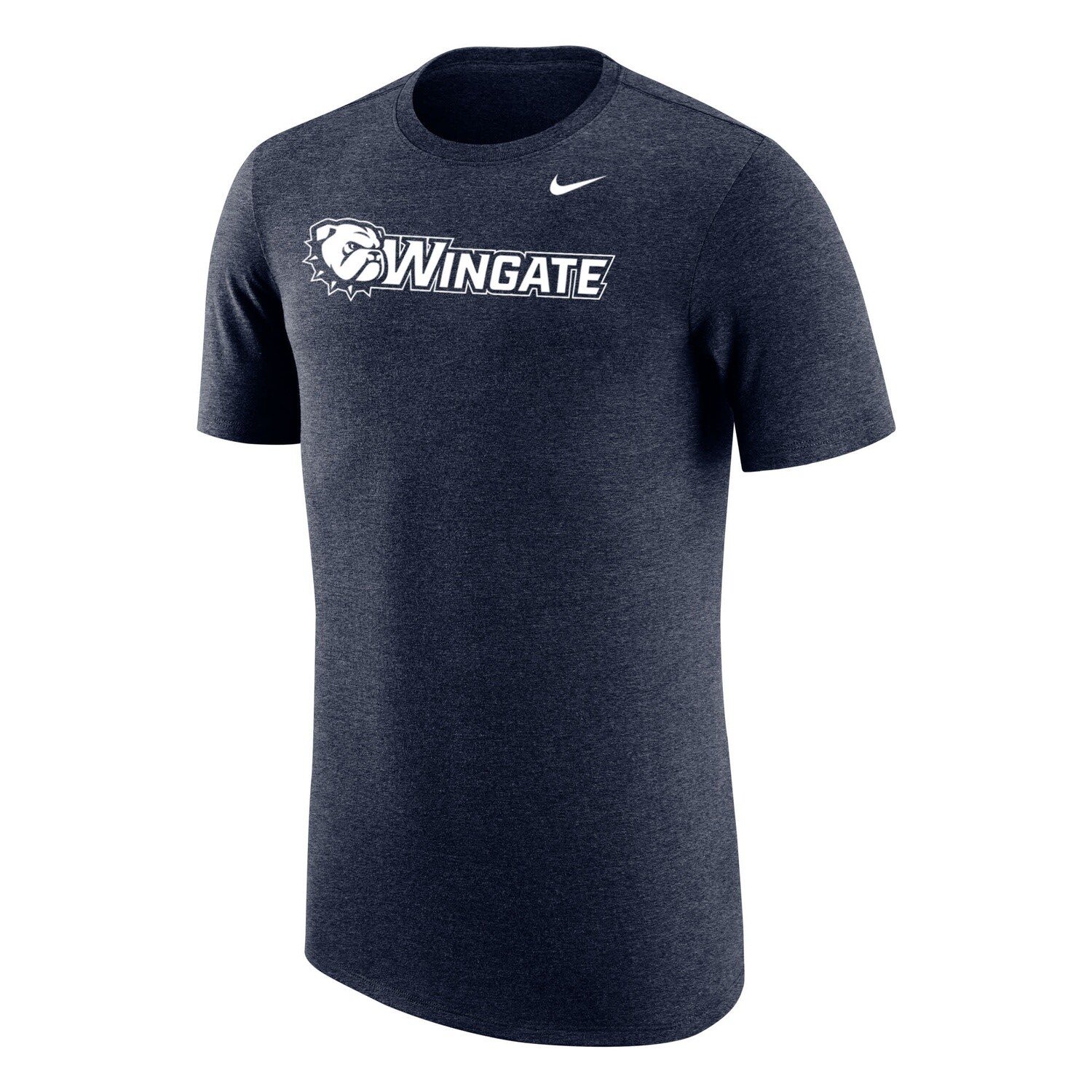 Navy Heather Dog Head Wingate Bulldogs Triblend Short Sleeve T Shirt