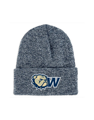 Dog Head W Marled Cuff Beanie Hat