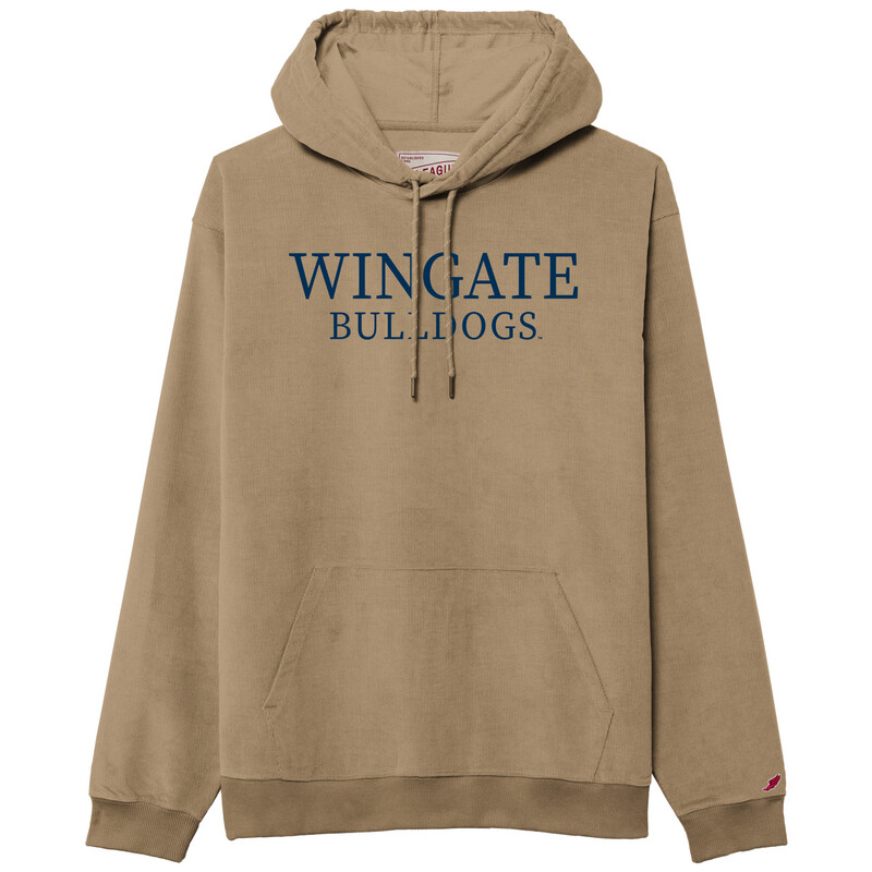 Khaki Wingate Bulldogs Stretch Cord Hoodie