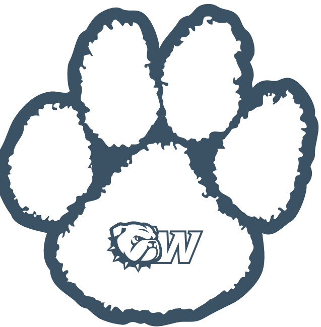Navy Dog Head W Foam Paw