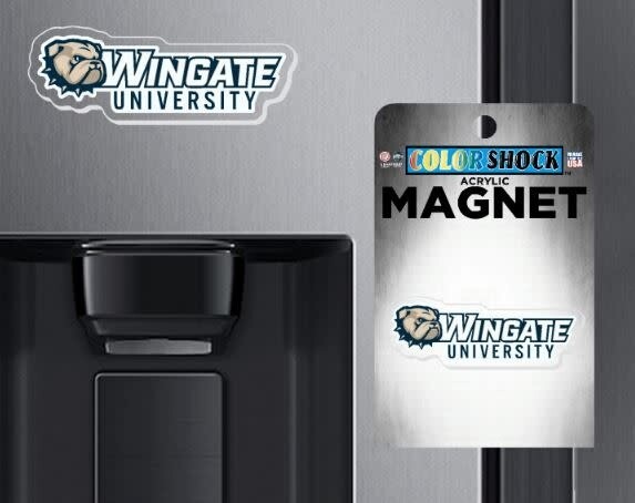 4.5&quot; x 1.5&quot; Dog Head Wingate University Acrylic Magnet