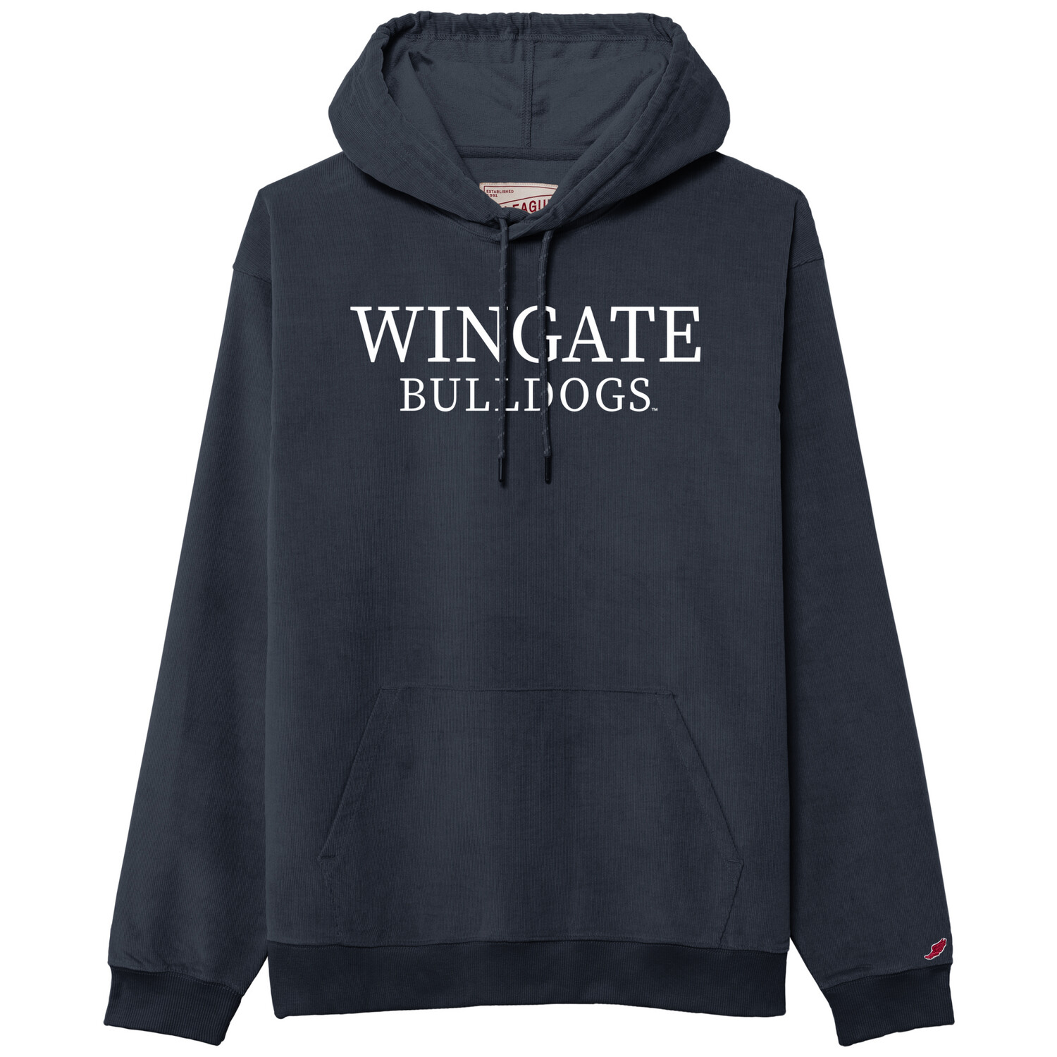 Navy Wingate Bulldogs Stretch Cord Hoodie