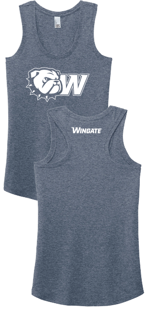 Navy Dog Head W Wingate Back Perfect Tri Racerback Tank