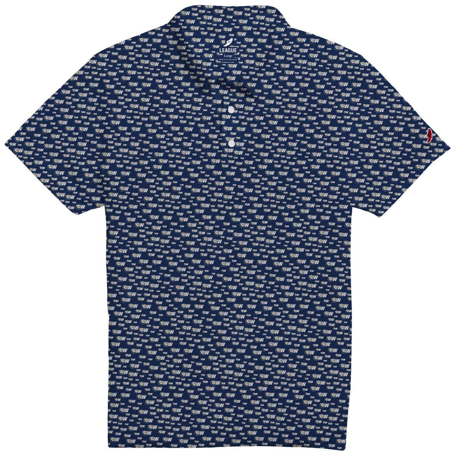 Navy Dog Head W All Over Saturdays Sublimated Polo