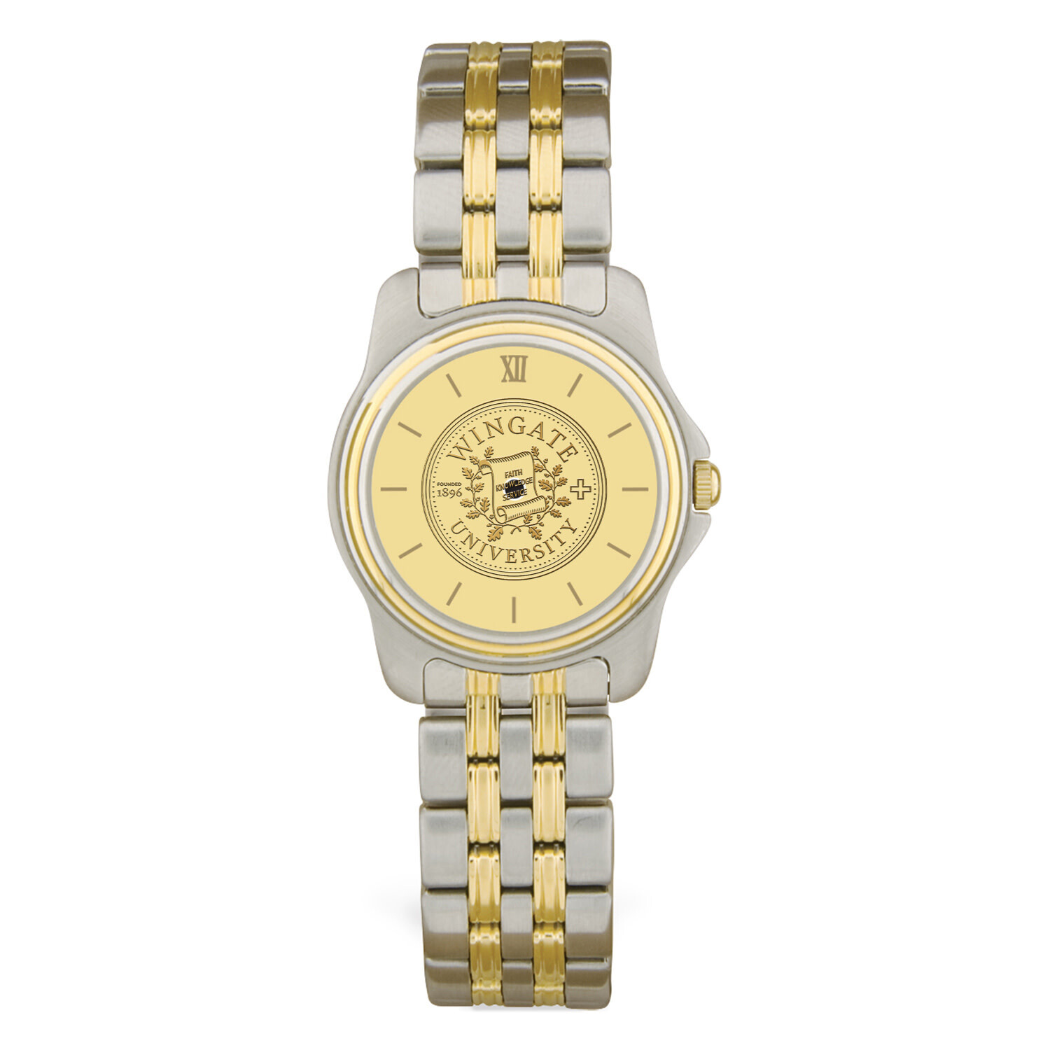 DROP SHIP ONLY Ladies&#39; Two-tone Wristwatch with Gold Wingate Seal Face (ONLINE ONLY)