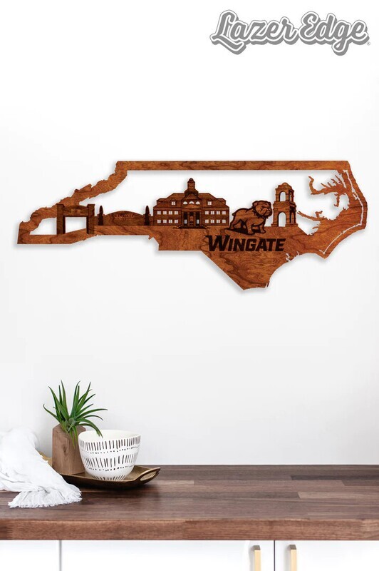 (IN STORE PICK UP ONLY) 30" x 11" x .25" Maple Wingate Skyline In State Wood Wall Hanging