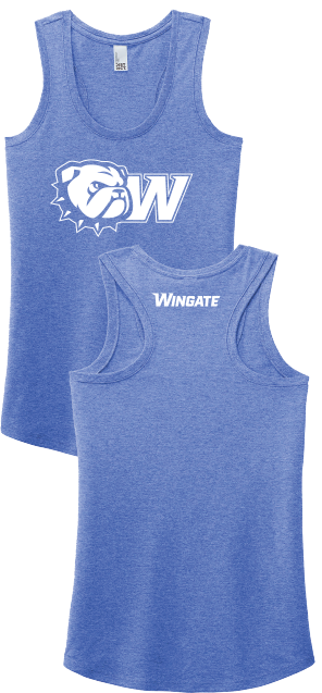 Royal Frost Blue  Dog Head W Wingate Back Perfect Tri Racerback Tank