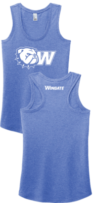 Royal Frost Blue  Dog Head W Wingate Back Perfect Tri Racerback Tank