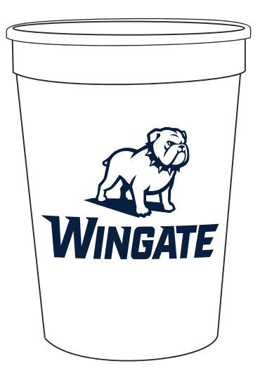 12oz White Bleacher Stadium Full Dog Over Wingate Cup