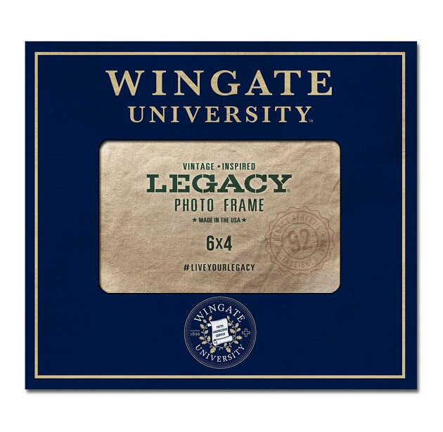 8" x 10" but fits 4" x 6" Picture Wingate University Seal Frame