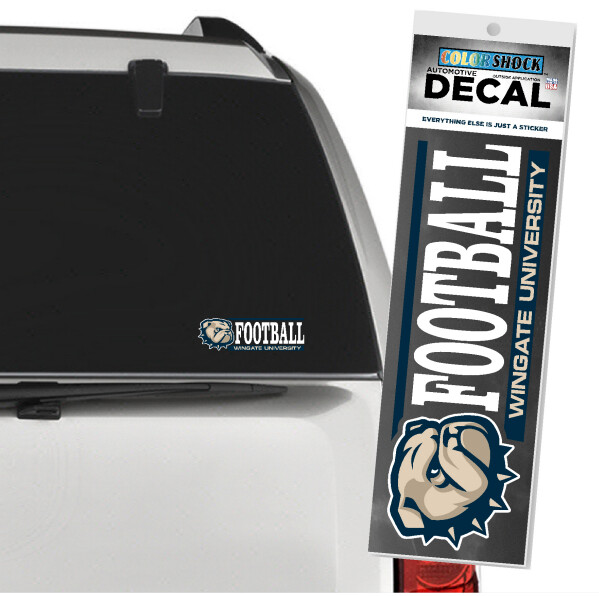 2&quot; x 6&quot; Dog Head Football Over Wingate University Decal