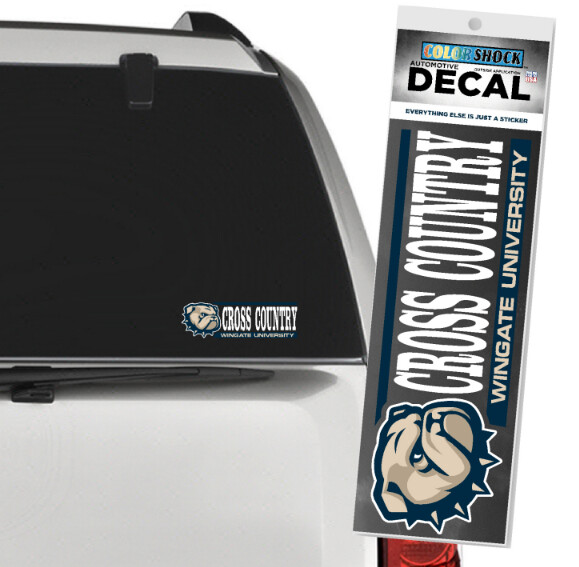 2&quot; x 6&quot; Dog Head Cross Country Over Wingate University Decal