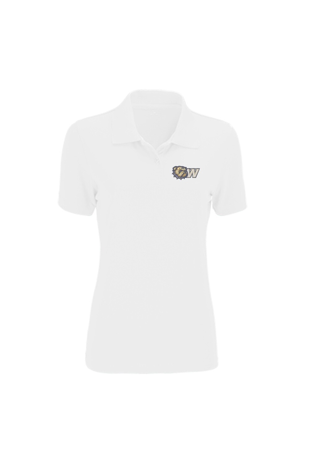 Ladies White Omega Solid Mesh Tech Dog Head W Polo