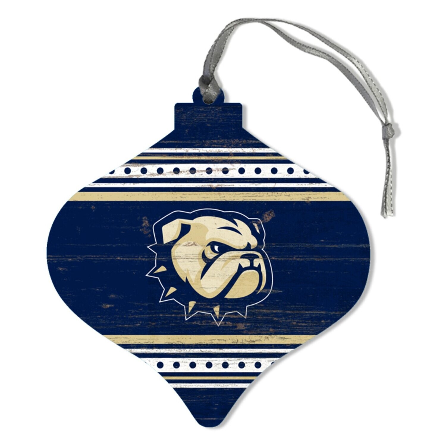 3.25&quot; x 5&quot; Navy Dog Head W Teardrop Wood Ornament