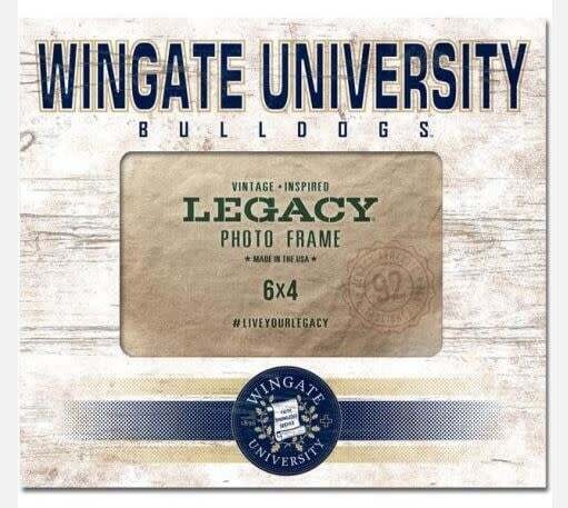 8&quot; x 10&quot; but fits 4&quot; x 6&quot; Picture White Wingate University Seal Wood Photo Frame