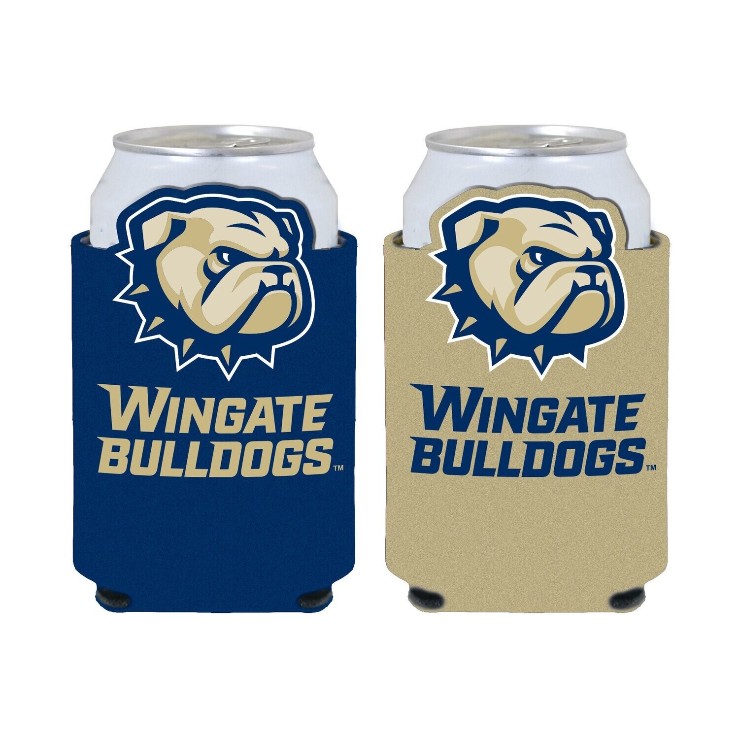 Navy Vegas Gold Dog Head Wingate Bulldogs Halftime Beverage Koozie