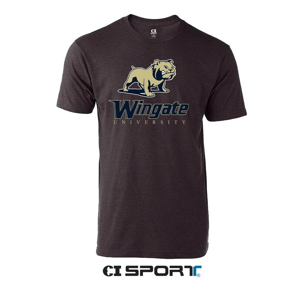 Graphite Full Dog Text Wingate University SS Tee